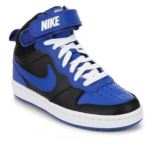 KIDS' NIKE BIG KID COURT BOROUGH MID 2 SNEAKERS blue and black size 12